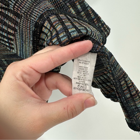 Comfy USA Rainbow Colorful Knit Long Sleeve Lagenlook Blouse Size Small - Picture 5 of 5